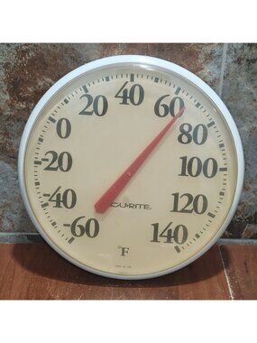 Vintage Acurite White Wall Thermometer Indoor Outdoor